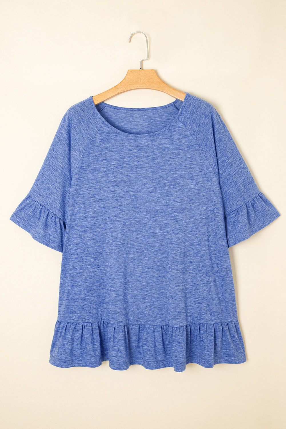 Plus Ruffle Flare Blouse Dusk Blue