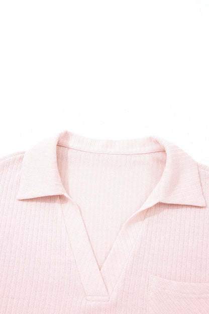 Ribbed Collar Shirt