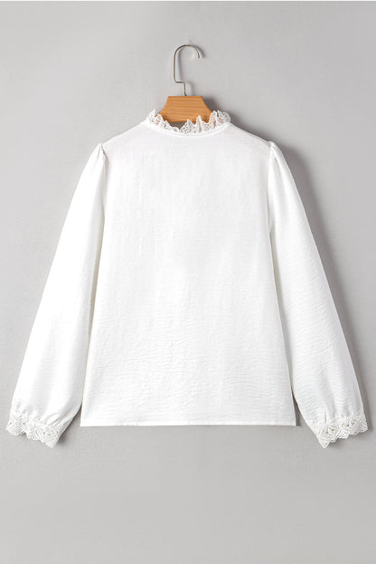 Lace Patchwork Button Up Shirt
