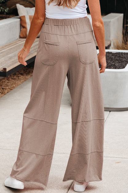 Exposed Seam Wide Leg Cargo Pants