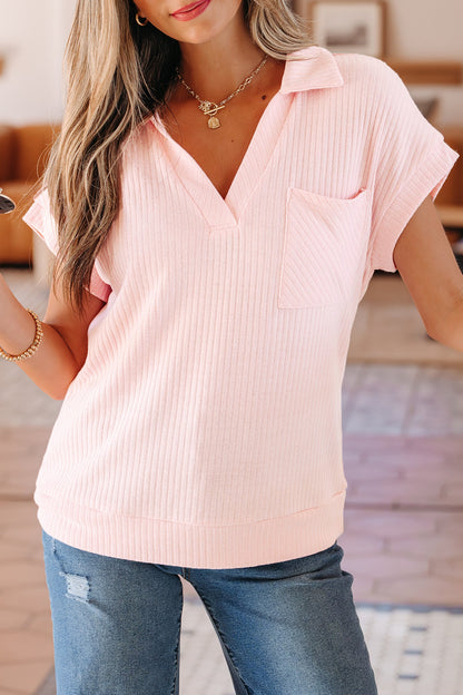 Ribbed Collar Shirt