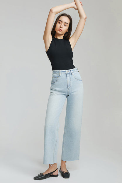 Raw Hem Crop Jeans