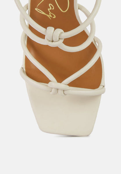 Knotted Strap Italian Block Heels