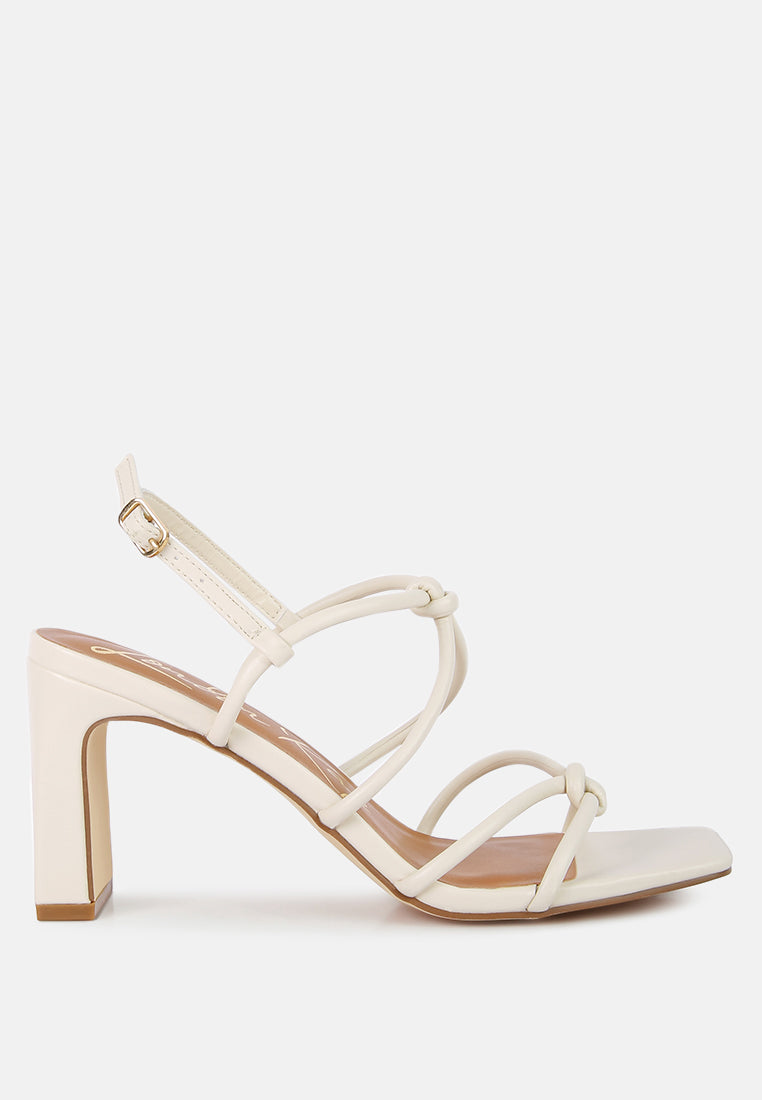 Knotted Strap Italian Block Heels