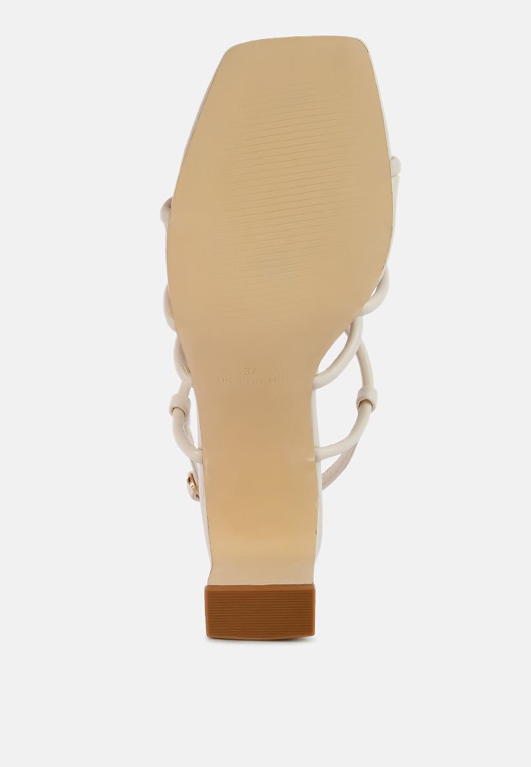 Knotted Strap Italian Block Heels