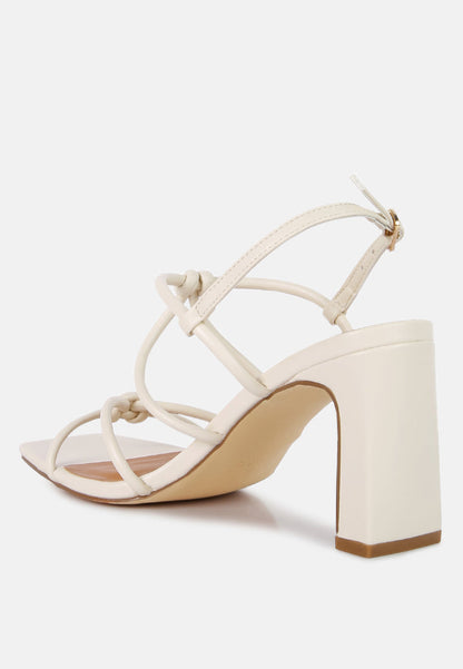 Knotted Strap Italian Block Heels