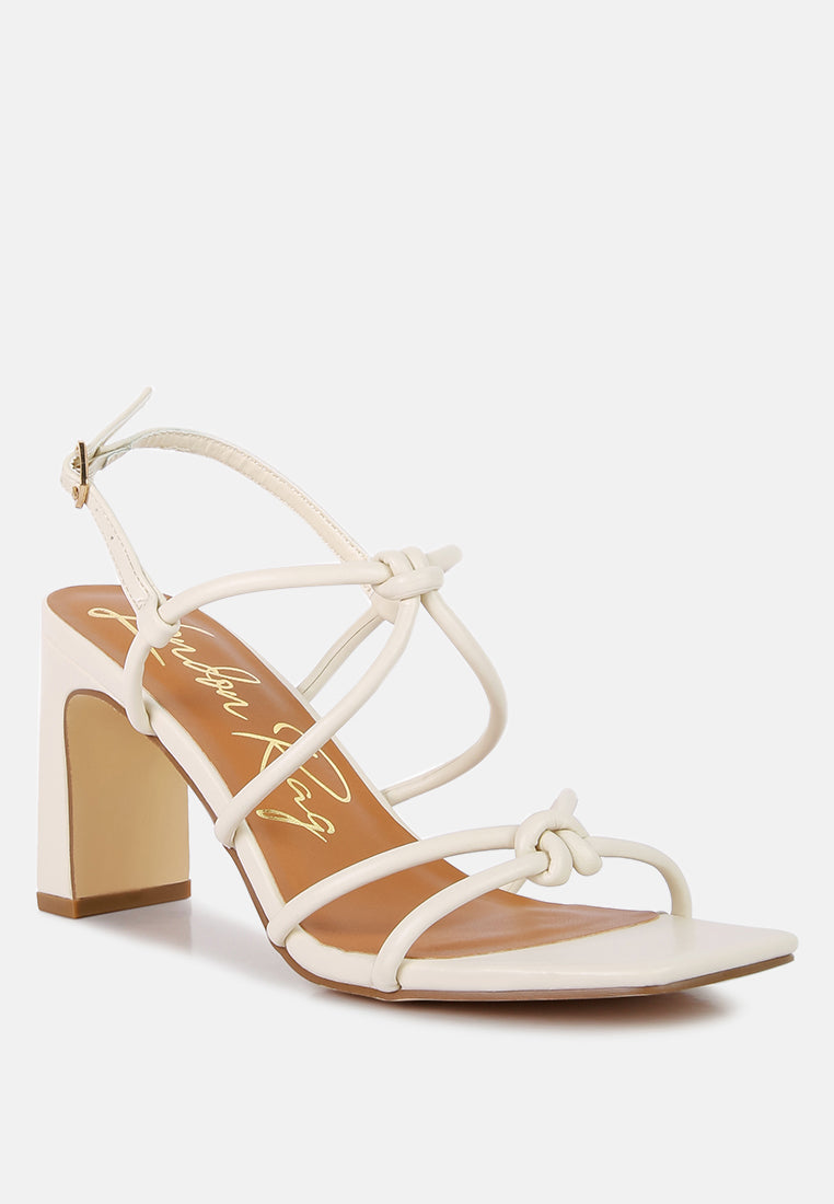 Knotted Strap Italian Block Heels
