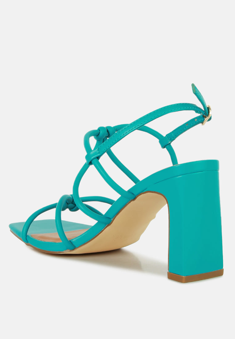 Knotted Strap Italian Block Heels
