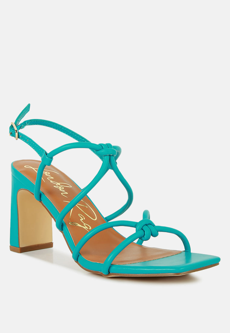 Knotted Strap Italian Block Heels