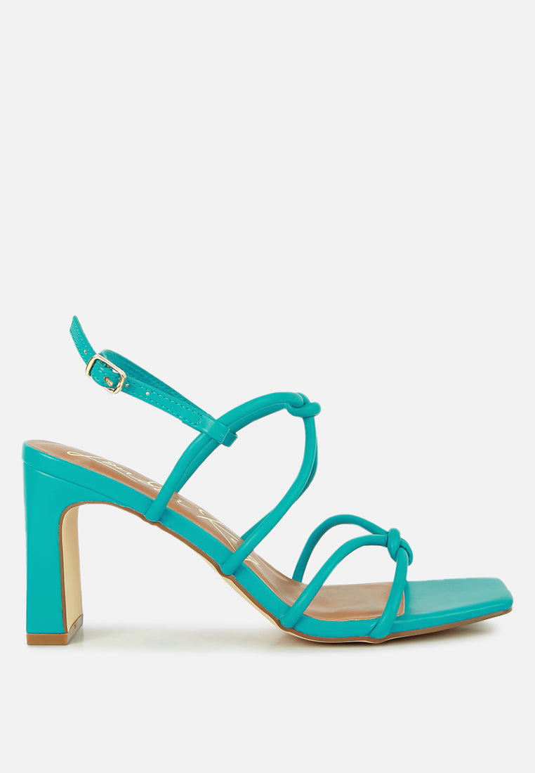 Knotted Strap Italian Block Heels