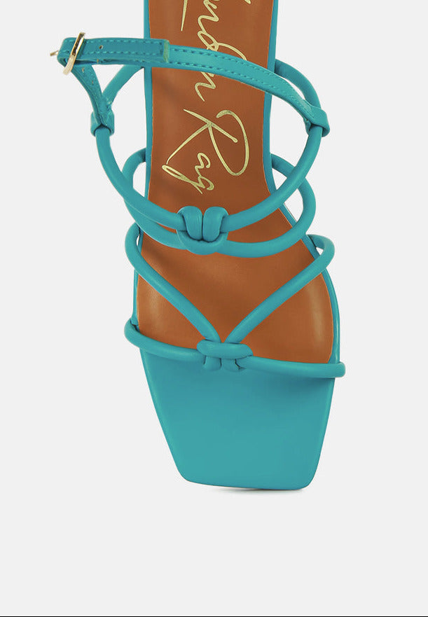 Knotted Strap Italian Block Heels
