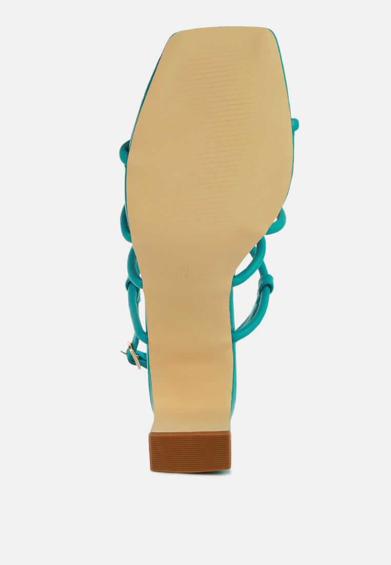 Knotted Strap Italian Block Heels