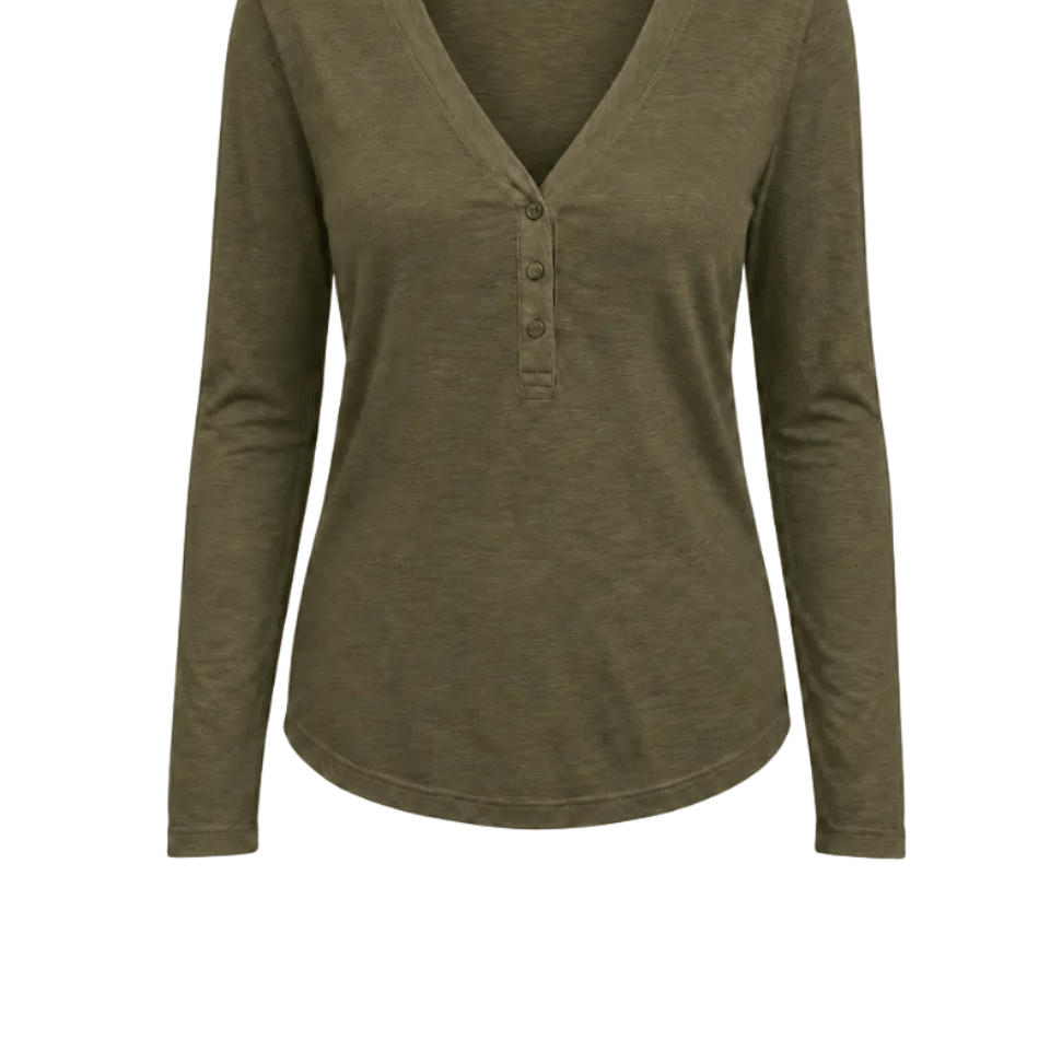 Organic Cotton Henley Long Sleeve