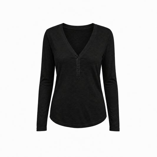 Organic Cotton Henley Long Sleeve