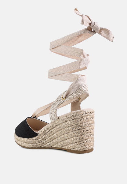 Braid Wrap Around Wedge Espadrilles