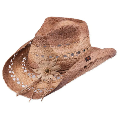 Mallorie Flower Straw Cowgirl Hat