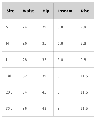 size chart