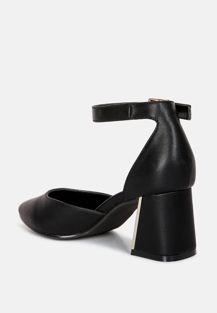 Metallic Block Heeled D'Orsay