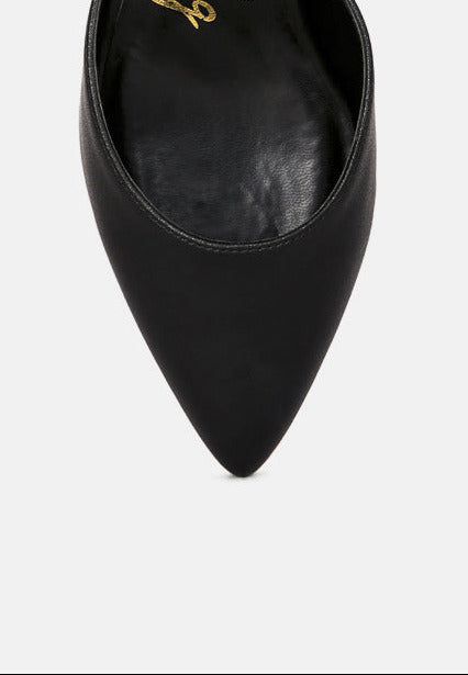 Metallic Block Heeled D'Orsay