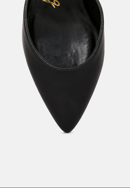 Metallic Block Heeled D'Orsay