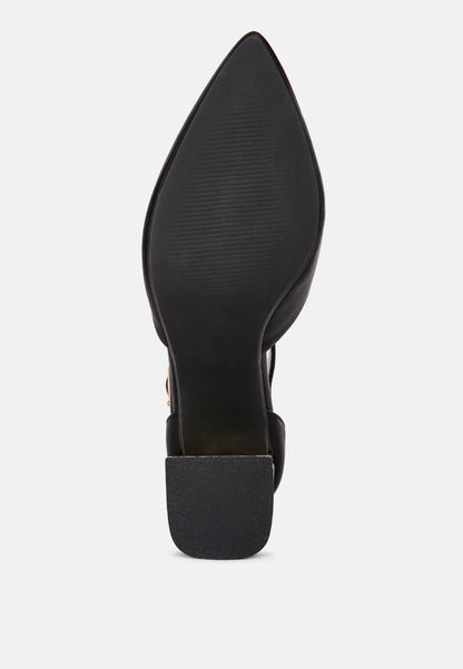 Metallic Block Heeled D'Orsay