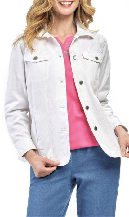 Button Front Brushed Twill Jacket