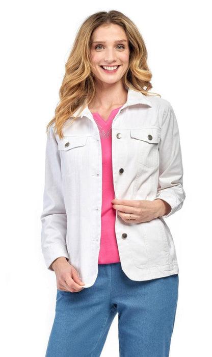 Button Front Brushed Twill Jacket