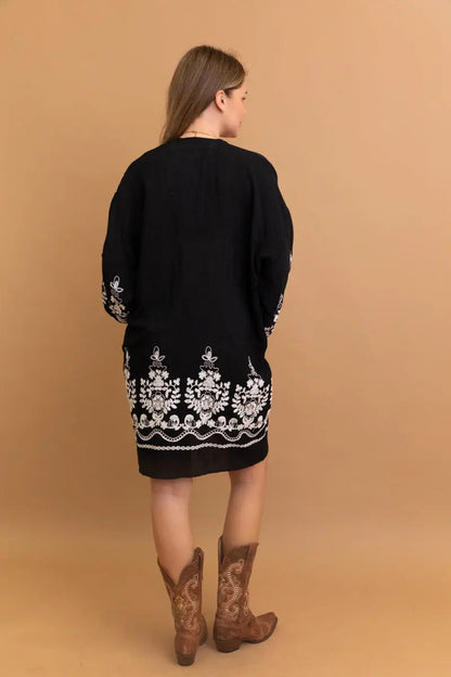 Embroidered Long Sleeve Kimono