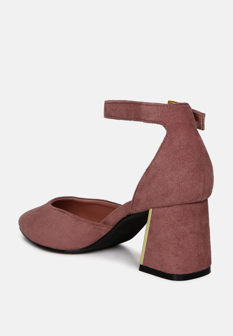 Metallic Detail Angled Heels