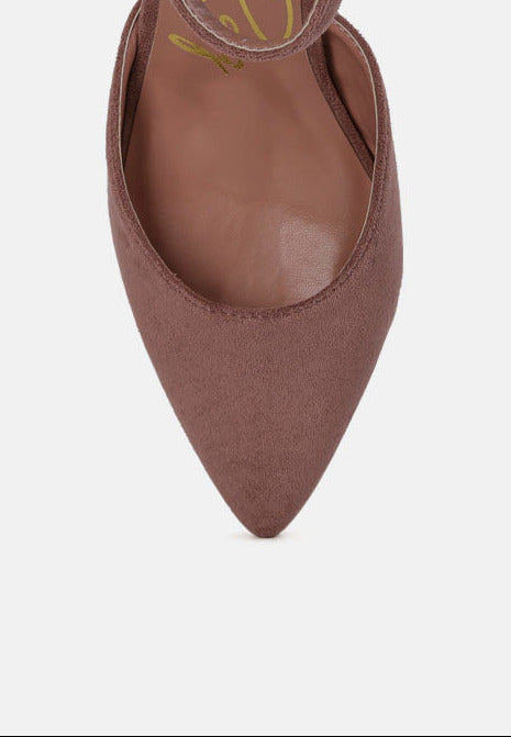 Metallic Detail Angled Heels