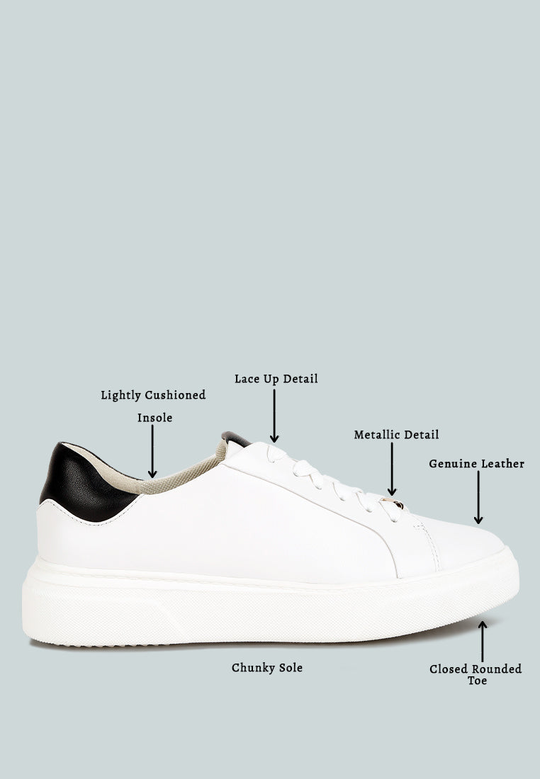 Lace Up Leather Sneakers