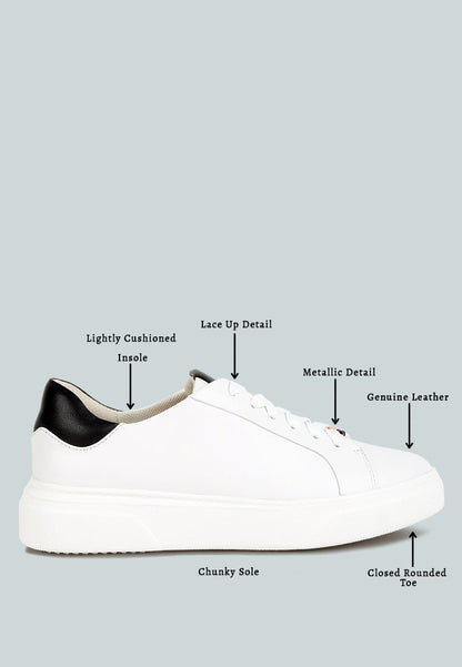 Lace Up Leather Sneakers