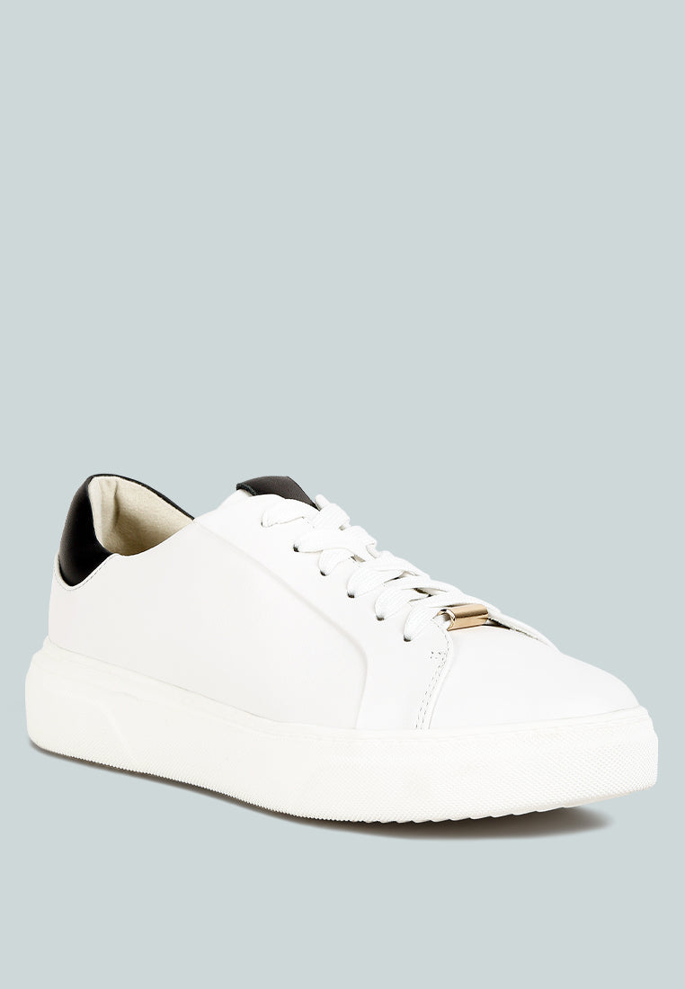 Lace Up Leather Sneakers