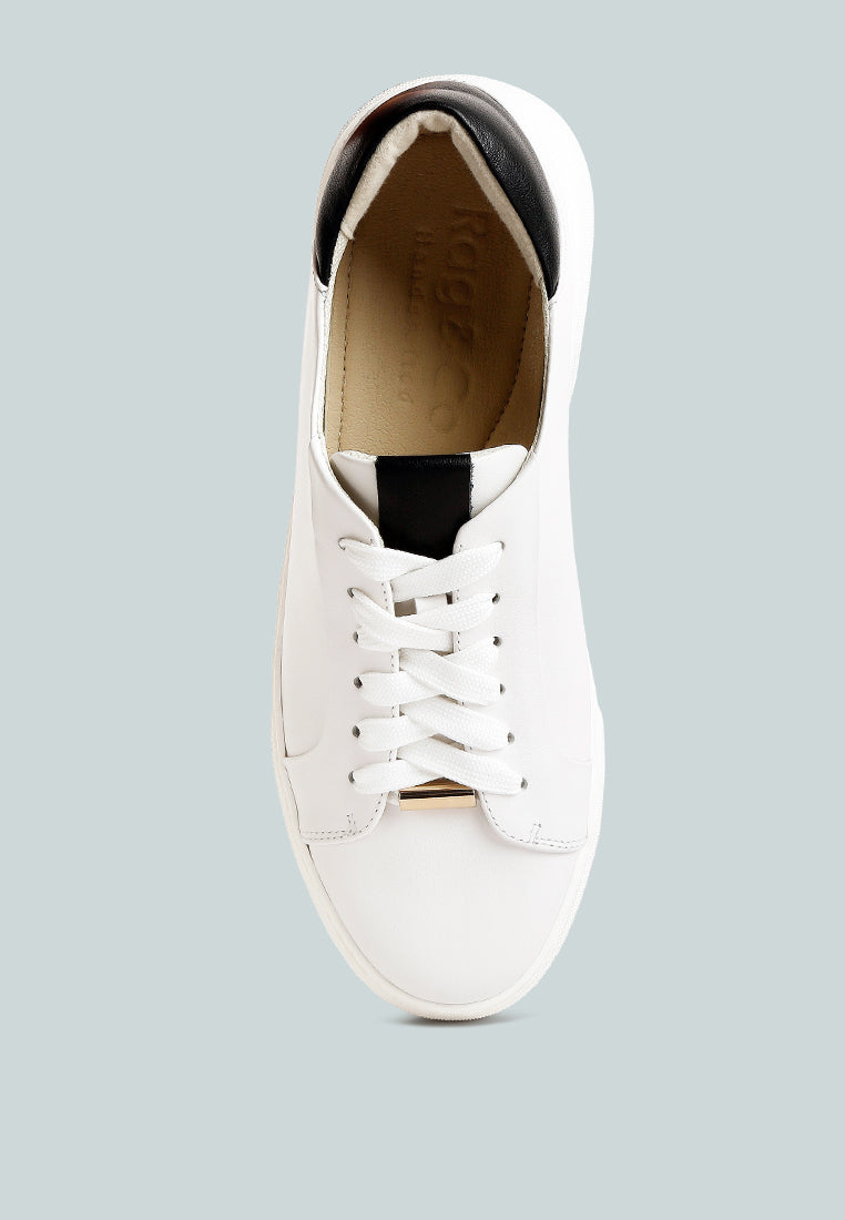 Lace Up Leather Sneakers