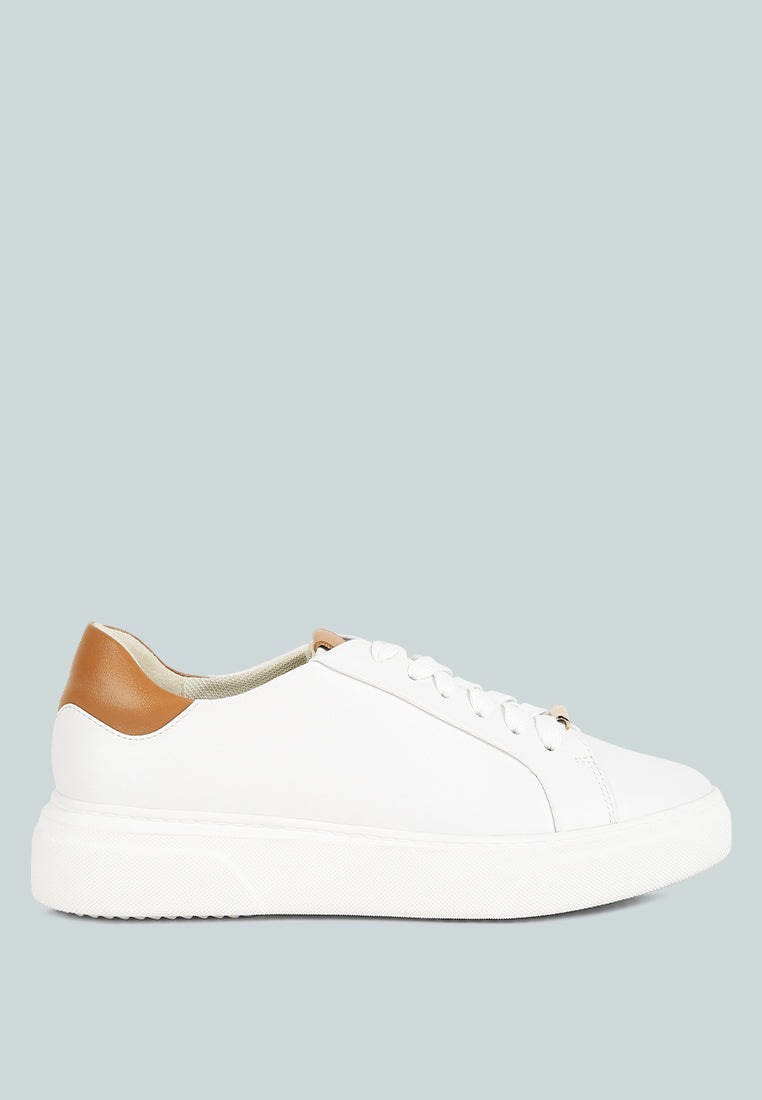 Lace Up Leather Sneakers