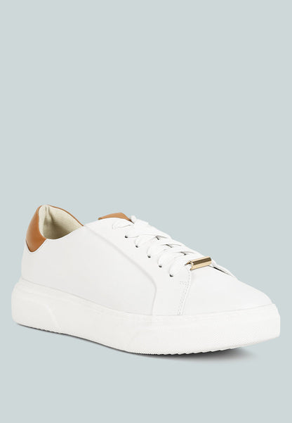 Lace Up Leather Sneakers