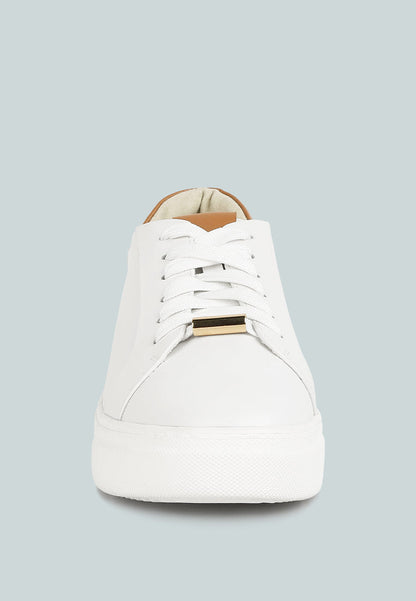 Lace Up Leather Sneakers