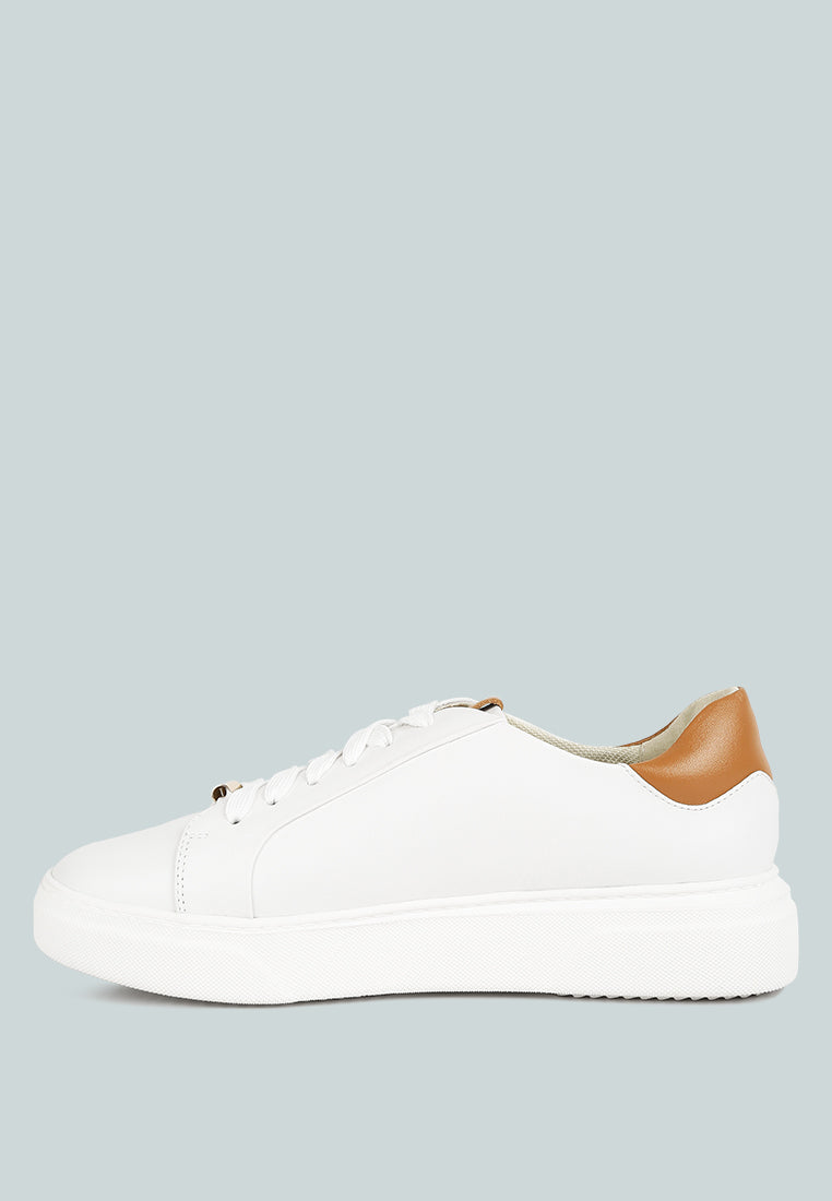 Lace Up Leather Sneakers