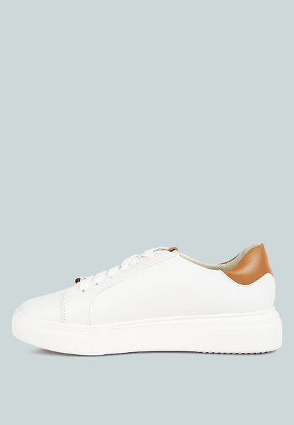 Lace Up Leather Sneakers