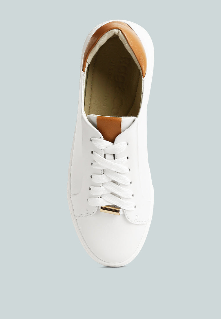 Lace Up Leather Sneakers