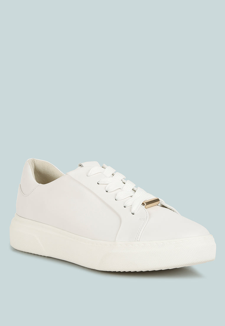 Lace Up Leather Sneakers
