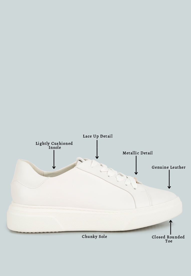 Lace Up Leather Sneakers