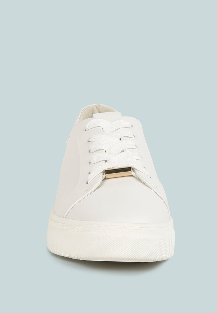 Lace Up Leather Sneakers