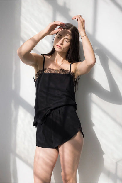 Lace Camisole & Shorts Set Pima Cotton