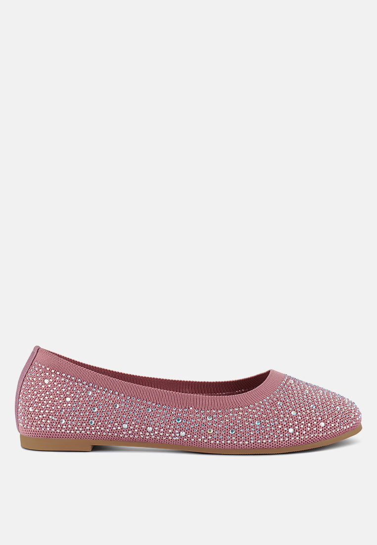 Rhinestone Embellished Ballet Flats
