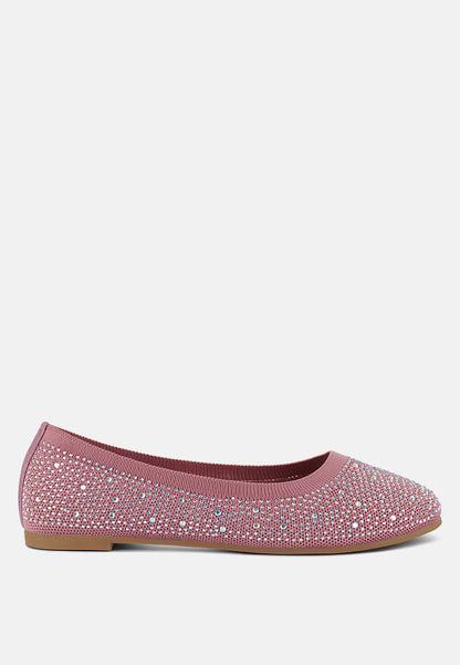 Rhinestone Embellished Ballet Flats