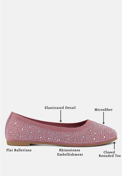 Rhinestone Embellished Ballet Flats