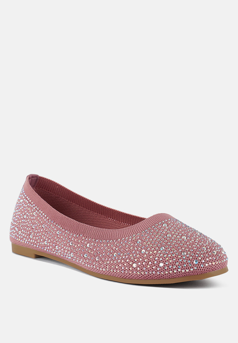 Rhinestone Embellished Ballet Flats