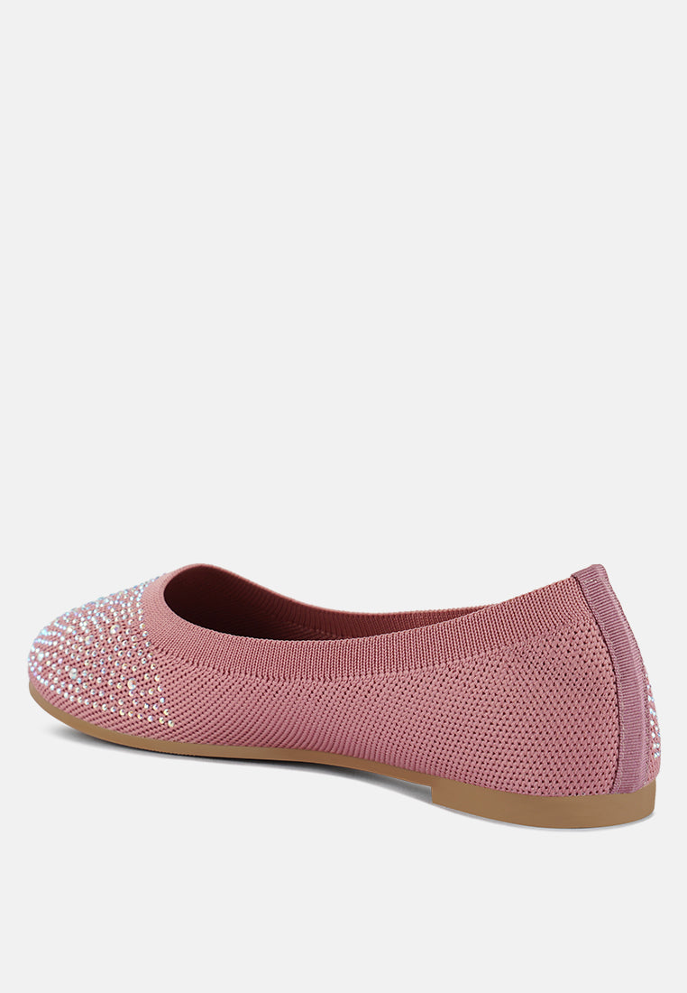 Rhinestone Embellished Ballet Flats
