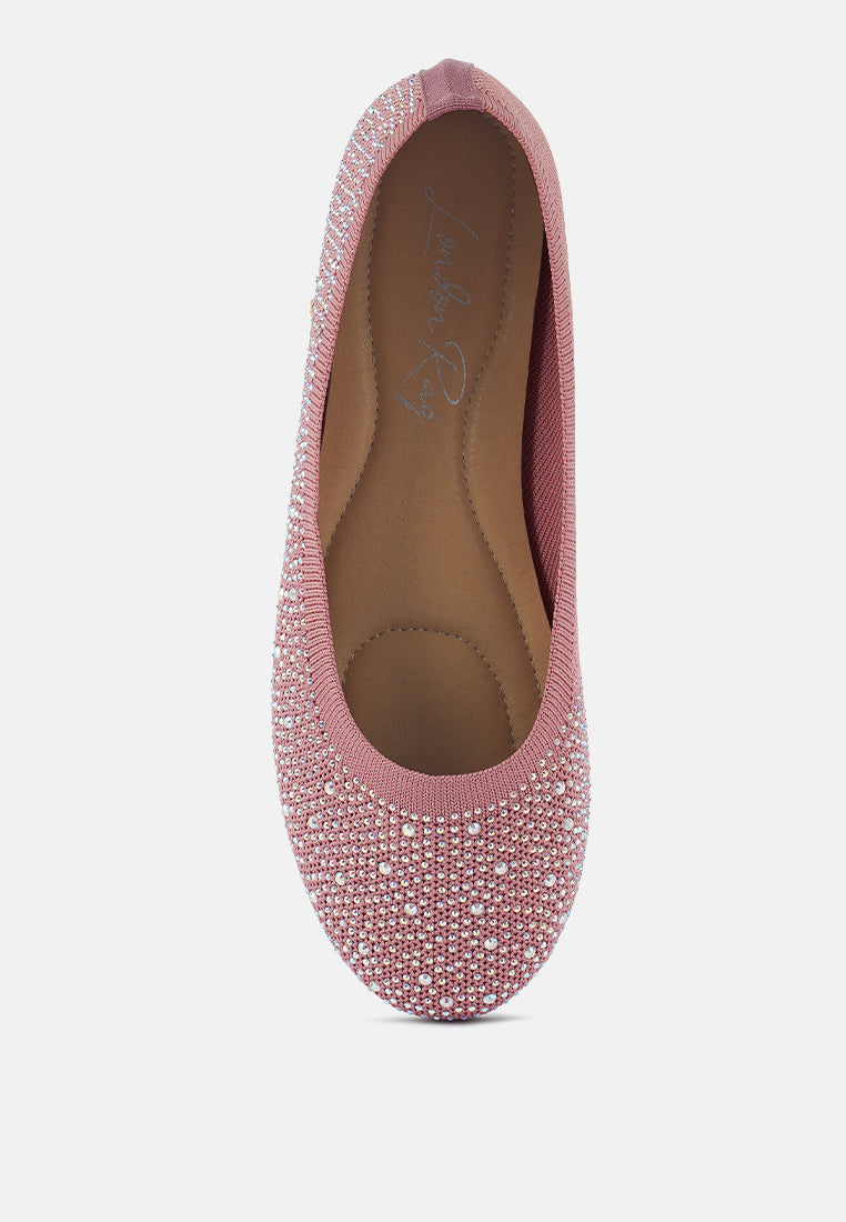 Rhinestone Embellished Ballet Flats